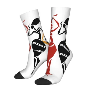 1pc African Bautiful Women Printed Men's Socks Novelty Hip Hop Harajuku Pattern Crew Sock Casual Gift