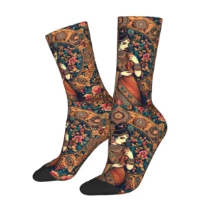 Indian African Women Sock Printed Man Polyester