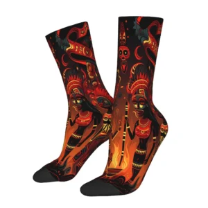 Indian African Women Sock Printed Man Polyester