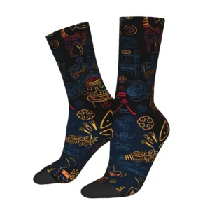 African Totem Sock Printed Man Polyester