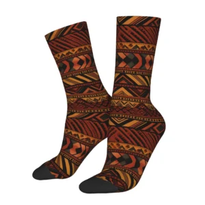 1pc African Ethnic Pattern Printed Men's Socks Novelty Hip Hop Harajuku Pattern Crew Sock Casual Gift